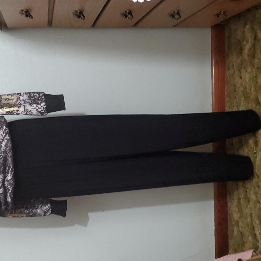 Women's Black Spandex Lyrca Pullon Dress Pants-EUC-Sz M